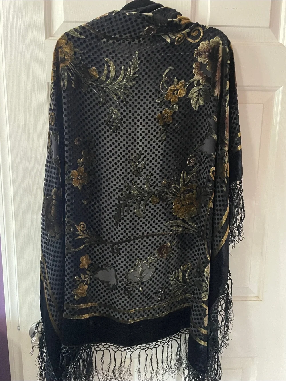 VTG CANDY CAPRICE SILK VELVET BURNOUT SCARF